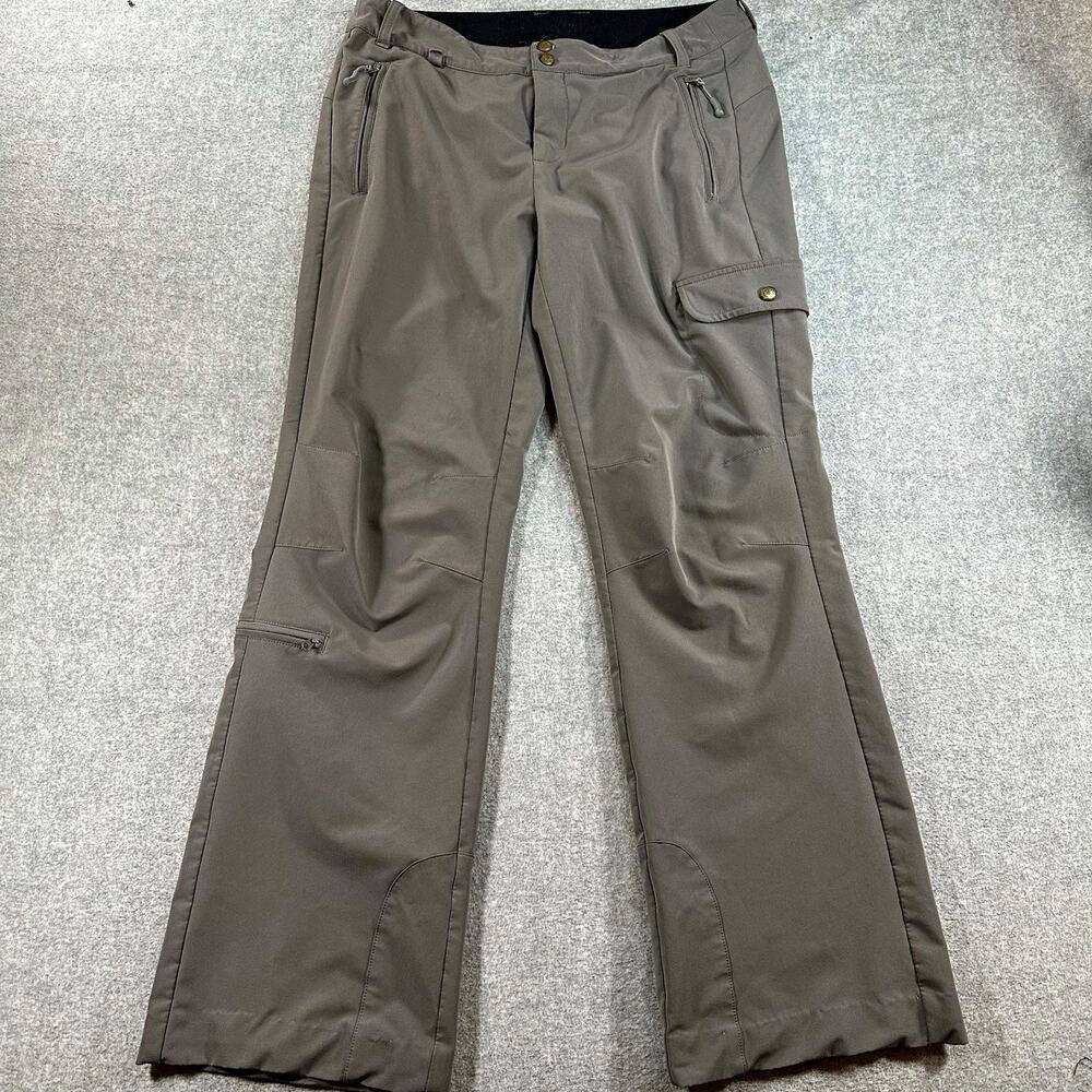 Athleta Womens 10 Hiking Pants Gray Stretch Cargo Zip Pockets Outdoor Trail